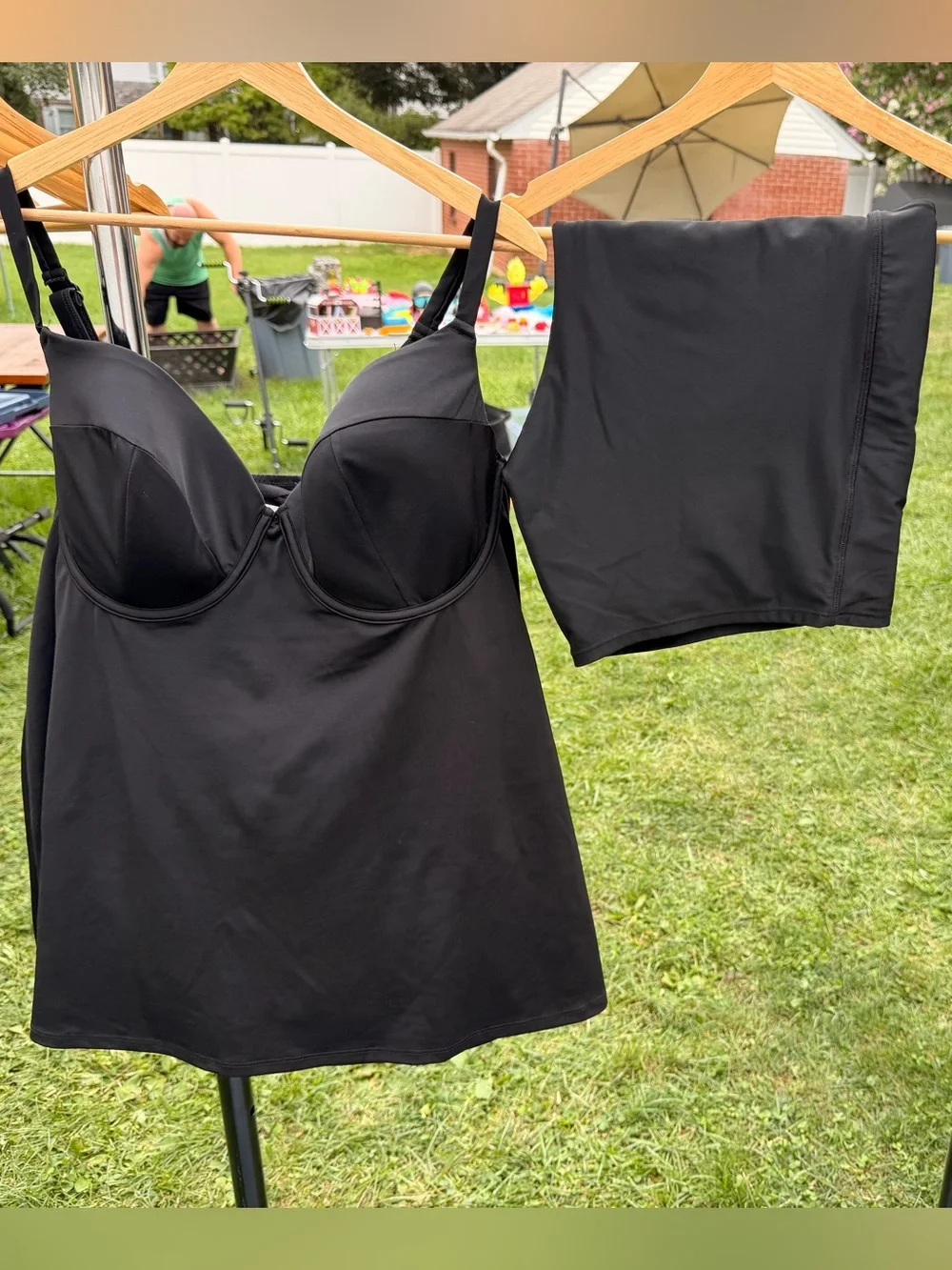 Cacique Swim Tankini Top and Torrid Swim Shorts